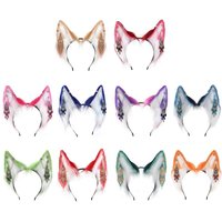 Cartoon Headband Wolf Foxes Ears Hair Hoop Plush Carnivals Party Headpiece Cosplay Party Costume Props Unisex
