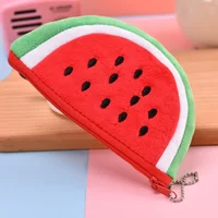Plush Red Watermelon Coin Bags Fruit Wallet Big Volume Watermelon School Kids Pen Pencil Bag Case Popular Coin Purses