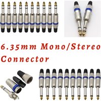 Mono/ Stereo 6.35mm Connector Audio Plug Amplifier Microphone Female Jack Connector