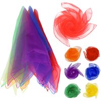 6 Solid Colors Thin Chiffon Nylon Silk Scarf Magic Show Performance Dance Candy Square Scarf Transparent Neckerchief Shawl