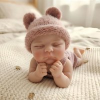 6 Inch/15 cm Washable Mini Full Silicone Reborn Girl Peaches, Handcrafted Vivid Skin, Soft Lifelike Bebe Reborn De Silicona