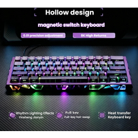 NC61 Magnetic Gaming Keyboard Mechanical Wired for Pro Gaming 0.01mm Rapid Trigg 8000Hz SOCD/Rs 0.125ms 128K Rate