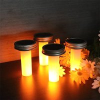 Portable Lightweight Solar Mason Jar Light 12LED Flame Lamp Sunshine Jar Creative Glass Jar Lid Patio Decor Light Warm Light
