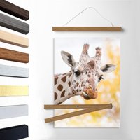8 Colors Wood Photo Frame Black White Canvas Frame 21 30 40 50cm Magnetic Poster Hanger Teak Pine Wood Scroll Painting Frame