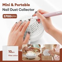 Powerful 3700RPM Mini Nail Dust Extractor Portable Vacuum Nail Dust Collector Nail Art Manicure Removable Filter Vacuum Cleaner