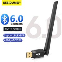 KEBIDUMEI 200M Bluetooth6.0 5.4 Adapter USB Dongle Wireless Adapter Music Audio Receiver Transmitter for PC Keyboard Driver Free