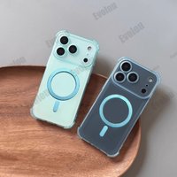 Four Corners Anti-shock PC Hard Case For iphone 17 Pro Max 17 Air Wireless Charge Translucent Back Cover For iphone 16E 16 Plus