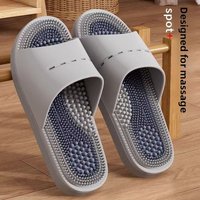 Massaging Slip-Resistant Indoor Men's Slippers Home Use Bathroom Shower Sandals Comfortable PVC Material Summer Slip-On Shoes