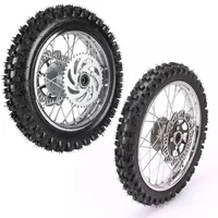14" Front Wheel 60/100-14 Tire 1.4x14 Rim & 80/100-12 3.0-12 Rear Wheel Tire Rim Assembly for Dirt Pit Pro Bike Apollo 125cc