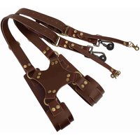 Double Shoulder Camera Strap Adjustable Dual Leather Rivet Double Shoulder Digital Camera Shoulder Strap Harness Accessory