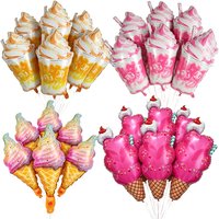 Summer Ice Cream Theme Balloons Decor Ice Cream Cone Drink Foil Balloons Birthday Pool Music Party Hawaiian Baby Shower Supplies