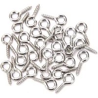 100pcs 8/10mm Small Sheep Eyes Nail Screw Tiny Mini Eye Pins Hooks Eyelets for Bead Charms Pendant DIY Jewelry Necklace Findings