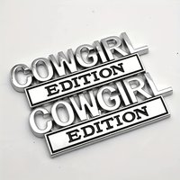 Cowgirl Edition Emblem Badge Decal Car Truck Replacement for Universal Vehicle SUV Motorcycle Bike Accessories