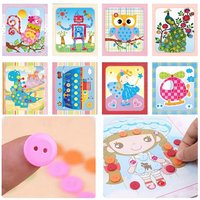 5~10sheet Button Stickers Cartoon Pattern Painting Cultural Educational Supplies Art Classroom Props DIY Decorative Sticker TMZ