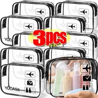 1/3pcs Transparent Zipper Makeup Bag Organizer Box Men Women Travel Clear Cosmetic Bag Waterproof Toiletry Wash Make Up Bags