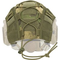Elastic Cord Tactical FAST Helmet Cover, ATACS FG Camo Helmet Hood for Airsoft CS, Russian Little Green Man Camouflage Cover