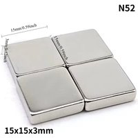 AliExpress NONE N52 15x15x3 15x15x5 Rectangle Bar Strong Magnet Square Generation Industrial Motor Ebike Generator Customised Office Home