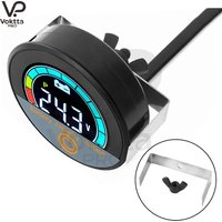 5918 LED Digital Display Voltage Gauges Round Panel Voltmeters With Terminals Waterproof Voltmeter Battery Tester DC8-100V