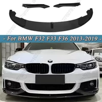 4Pcs Front Bumper Lip ABS Glossy Black Or Carbon Fiber Look Spoiler For BMW 4-Series F32 F33 F36 420i 430i 420d M440i 2013-2019