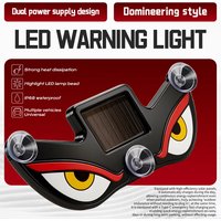 Solar Demon's Eye Car Lights Dynamic Expression Led Light Ambience Lamp Decoration Rechargeable Warning Lamps with Suction Cups