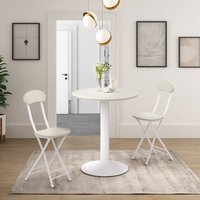 Small Round White Dining Table Coffee Table Sofa Side Table Breakfast Kitchen Living Room Cafe Furniture Lounge Bar Office Home Reception Bistro Desk