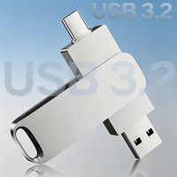 128GB USB 3.2 Flash Drive 100MB/s High Speed 2in1 TypeC OTG Pen Drive Waterproof Large Storage for Phone Computer PC Storage