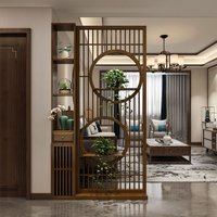 New Chinese-style solid wood screen grille, entrance cabinet, living room and household facing the door, entering the hous