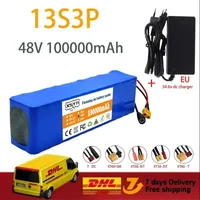Neuer 13S3P 48V 100Ah 1000W XT60 48V Lithium-Ionen-Akku mit intelligentem BMS, für Elektroroller + 54,6V Ladegerät