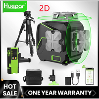 Huepar 2d 8 linien osram laser ebene grüner strahl selbst nivellierend horizontal vertikal 360 ° kreuz linie mit laser empfängers tativ