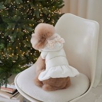 Pet Thick Coat Autumn/Winter Christmas New Year Small Dog Schnauzer Teddy Bow Hat Cotton Jacket Puppy Clothes