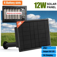 12W Solar Panel Install Battery With Micro USB Type-C IP66 Waterproof Charger Output 5V 12V Power Supply LED Home Light System