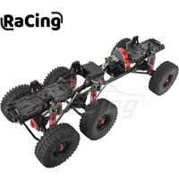 Metal Alloy Upgraded 6x6 RC Car Chassis Frame with 2 Front Steering Axles Gearbox DIY for Axial SCX10 1/10 RC Crawler Car Parts
