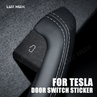 Luxury Suede Door Switch Button Sticker for Model Y Juniper 2025-2026/Model 3 Highland 2024 2025 2026 Car Door Switch Patch Trim