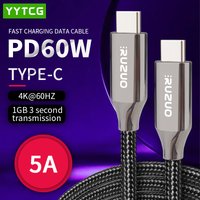 60W/100W USB C To Type C Cable PD Fast Charging Cord High-Speed Data Transmission Wire for Mac Huawei Samsung