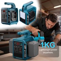 550W Portable Power Inverter for Makita 18V Battery to 110V/220V Pure Sine Wave Inverter with LED Light for Outdoor Camping