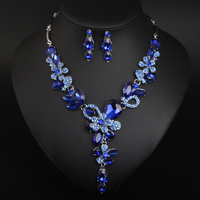 Crystal petal style necklace and earrings set. High-quality waterproof jewelry. Gift for your wife.