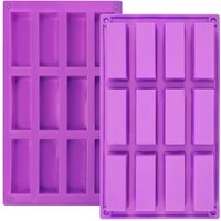 12 Cavity Rectangle Caramel Candy Silicone Molds,Energy Bar Chocolate Truffles Mold,Whiskey Ice Cube Tray,Grid Fondant Mould