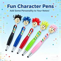 Ballpoint Pens Cute Doll Head Fun Writing Pens for Kids Students Stationery Office Supplies Creative Birthday Party Favors Gifts