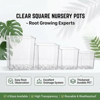 Clear Square Acrylic Plastic Phalaenopsis Orchid Pot Sphagnum Moss Planter Home Decorative Cover Pot