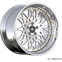 Forged Design Wheels Aluminum Lightweight Rims Barrel Polished Center Face Silver New Customized Design 2 -piece Wheel