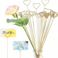 20/40Pcs Metal Flower Seat Card Holders Heart-Shaped Flower Pickup Stick Clips For Wedding Party DIY Floral Arrangement Holders
