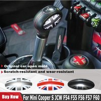For Mini Cooper S JCW F54 F55 F56 F57 F60 Union Jack Car Gear Shift Knob Panel Decoration Stickers Cover Interior Accessories