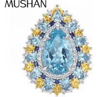MuShan Jewelry 925 Sterling Silver Ring 5A CZ Gemstones Fine HCD Diamond Timeless 925 Sterling Silver Ring Accessories