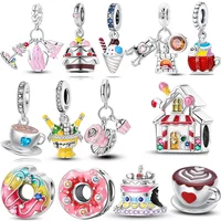 925 Sterling Silver Cherry Cake Charm Beads Fit Original Bracelets Bag Keychain Charms Beads Pendant Diy Women Jewelry Gift