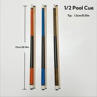 1/2 Split Pool Cue with 13mm Tip, Anti-Slip Textured Handle, Multi-Color Options, 1 Piece