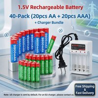 New Rechargeable 1.5V AA AAA Battery 9800mAh 8800mAh Alkalinity for Toys Mice Clocks Computers