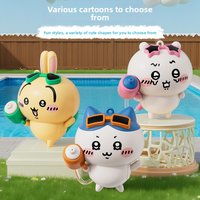 jiyi Water Gun Toy Keychain Cute Usagi Hachiware Summer Themed Pendant Kawaii Collectible Accessory for Fans Teens