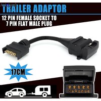 12 Pin Socket To 7 Pin Flat Plug Female to Male Trailer Adaptor Caravan Connector Car Accessories Extended Wiring Power Sockets