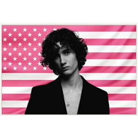 2025 Anime SOMBR Tapestry - Pink American Flag Design for Dorm Bedhead Background Decor