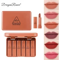 6pcs Matte Lipstick Set for Women Waterproof Non-Stick Long-Lasting Charming Easy-to-Color Lip Stick Popular Cosmetic Makeup